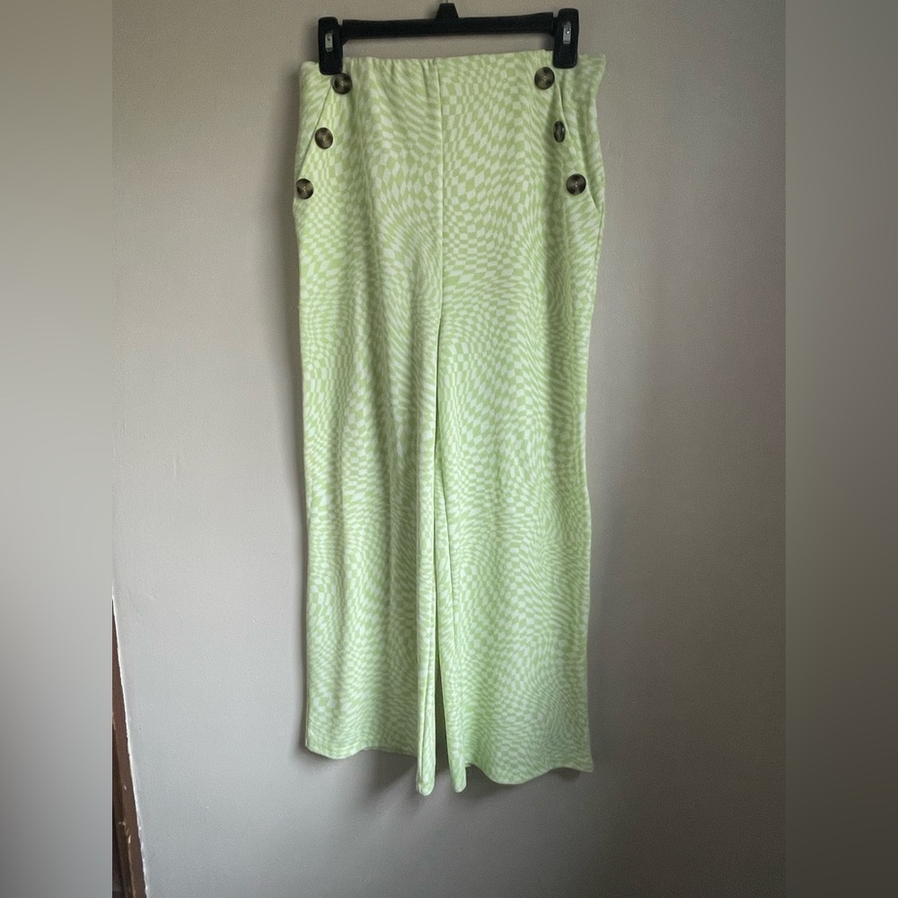 Derek heart high waisted retro flare green slacks